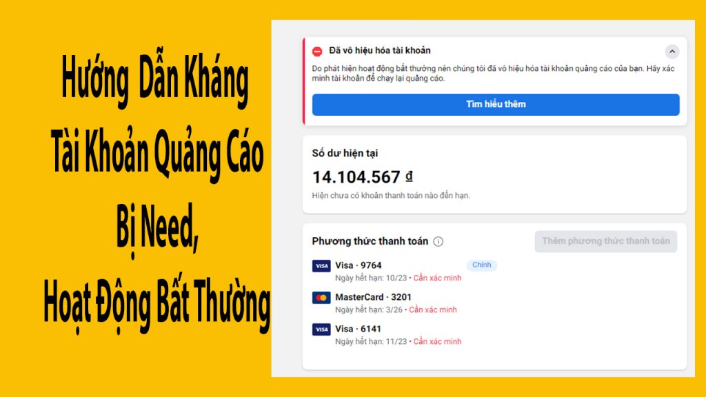 Cách kháng tài khoản quảng cáo Facebook bị Need