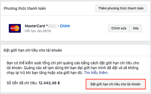 Ad Account Reached Spending Limit